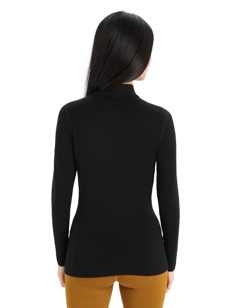 Black Icebreaker Merino 260 Tech Long Sleeve Turtleneck Women's Base Layers | AU 1828TCEV